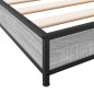 vidaXL Estructura cama madera ingeniería metal gris Sonoma 100x200 cm vidaXL Estructura cama madera ingeniería metal gris Sonoma 100x200 cm