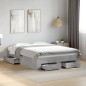vidaXL Cama con cajones madera ingeniería gris hormigón 135x190 cm vidaXL Cama con cajones madera ingeniería gris hormigón 135x190 cm