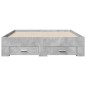 vidaXL Cama con cajones madera ingeniería gris hormigón 135x190 cm vidaXL Cama con cajones madera ingeniería gris hormigón 135x190 cm