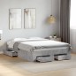 vidaXL Cama con cajones madera de ingeniería gris hormigón 120x190 cm vidaXL Cama con cajones madera de ingeniería gris hormigón 120x190 cm