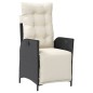 vidaXL Set comedor de jardín 3 pzas con cojines ratán sintético negro vidaXL Set comedor de jardín 3 pzas con cojines ratán sintético negro
