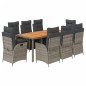 vidaXL Set comedor jardín 9 pzas y cojines ratán sintético gris vidaXL Set comedor jardín 9 pzas y cojines ratán sintético gris