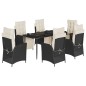 vidaXL Set de comedor de jardín 7 pzas y cojines ratán sintético negro vidaXL Set de comedor de jardín 7 pzas y cojines ratán sintético negro