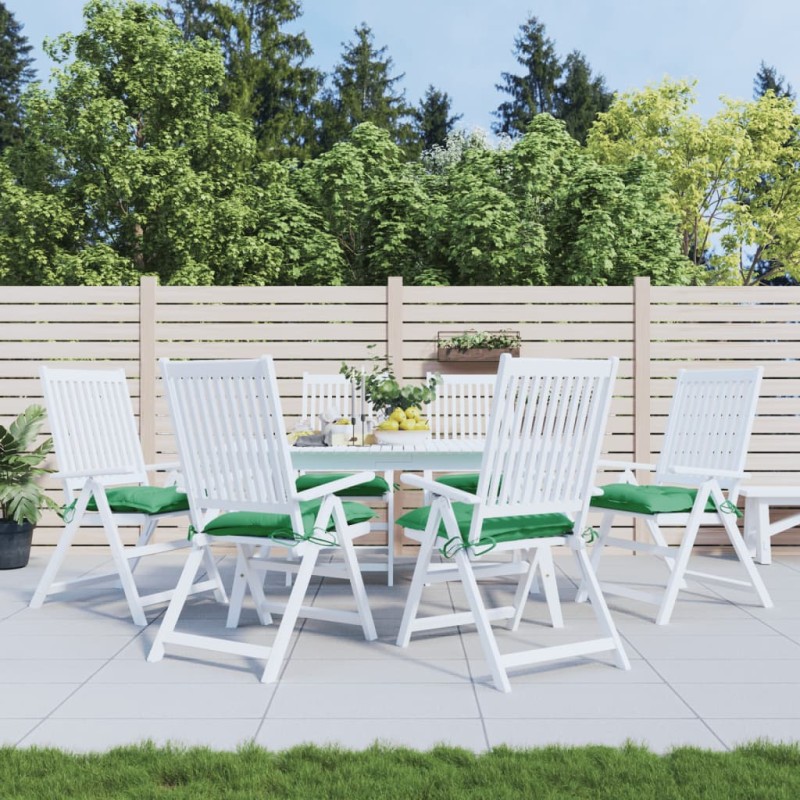 vidaXL Cojines de silla de jardín 6 uds tela Oxford verde 40x40x7 cm vidaXL Cojines de silla de jardín 6 uds tela Oxford verde 40x40x7 cm