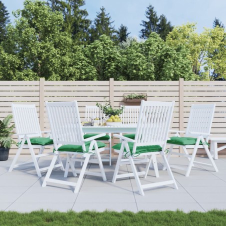 vidaXL Cojines de silla de jardín 6 uds tela Oxford verde 40x40x7 cm