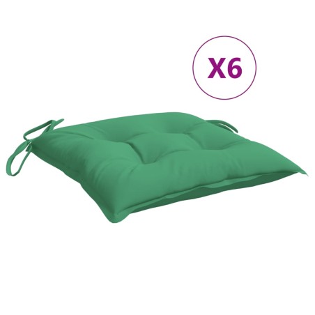 vidaXL Cojines de silla de jardín 6 uds tela Oxford verde 40x40x7 cm
