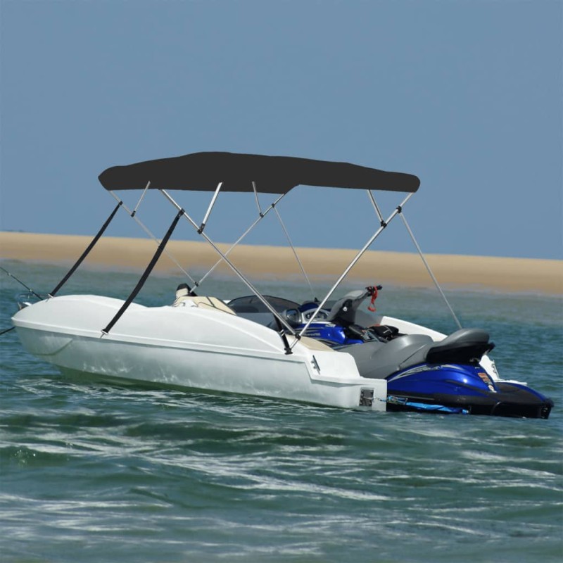 vidaXL Toldo bimini de 4 arcos gris 236x199x135 cm