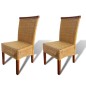 vidaXL Sillas de comedor 2 unidades ratán natural marrón vidaXL Sillas de comedor 2 unidades ratán natural marrón