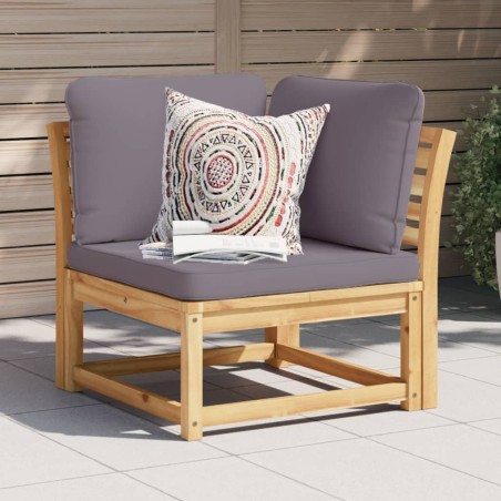 vidaXL Sofá de jardín de esquina y cojines acacia maciza 73x73x65 cm
