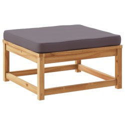 vidaXL Taburete de jardín con cojines madera maciza de acacia
