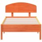 vidaXL Estructura cama con cabecero madera pino marrón cera 90x190 cm vidaXL Estructura cama con cabecero madera pino marrón cera 90x190 cm