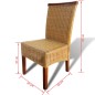 vidaXL Sillas de comedor 2 unidades ratán natural marrón vidaXL Sillas de comedor 2 unidades ratán natural marrón