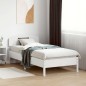 vidaXL Estructura de cama con cabecero madera pino blanco 75x190 cm vidaXL Estructura de cama con cabecero madera pino blanco 75x190 cm