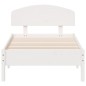 vidaXL Estructura de cama con cabecero madera pino blanco 75x190 cm vidaXL Estructura de cama con cabecero madera pino blanco 75x190 cm