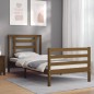vidaXL Estructura cama con cabecero madera maciza marrón miel 90x200cm vidaXL Estructura cama con cabecero madera maciza marrón miel 90x200cm