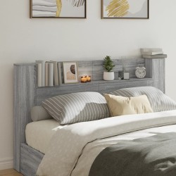 vidaXL Cabecero de cama con LED gris Sonoma 180x16,5x103,5 cm