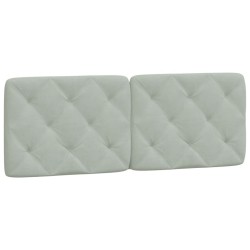 vidaXL Cabecero de cama acolchado terciopelo gris claro 120 cm