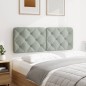vidaXL Cabecero de cama acolchado terciopelo gris claro 120 cm