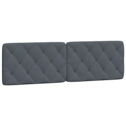 vidaXL Cabecero de cama acolchado terciopelo gris oscuro 160 cm