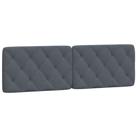 vidaXL Cabecero de cama acolchado terciopelo gris oscuro 160 cm