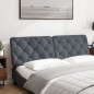 vidaXL Cabecero de cama acolchado terciopelo gris oscuro 160 cm vidaXL Cabecero de cama acolchado terciopelo gris oscuro 160 cm