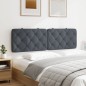 vidaXL Cabecero de cama acolchado terciopelo gris oscuro 160 cm vidaXL Cabecero de cama acolchado terciopelo gris oscuro 160 cm