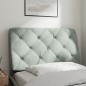 vidaXL Cabecero de cama acolchado terciopelo gris claro 90 cm vidaXL Cabecero de cama acolchado terciopelo gris claro 90 cm