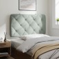 vidaXL Cabecero de cama acolchado terciopelo gris claro 90 cm vidaXL Cabecero de cama acolchado terciopelo gris claro 90 cm