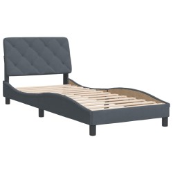 vidaXL Estructura de cama con cabecero terciopelo gris oscuro 80x200cm