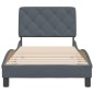 vidaXL Estructura de cama con cabecero terciopelo gris oscuro 80x200cm vidaXL Estructura de cama con cabecero terciopelo gris oscuro 80x200cm