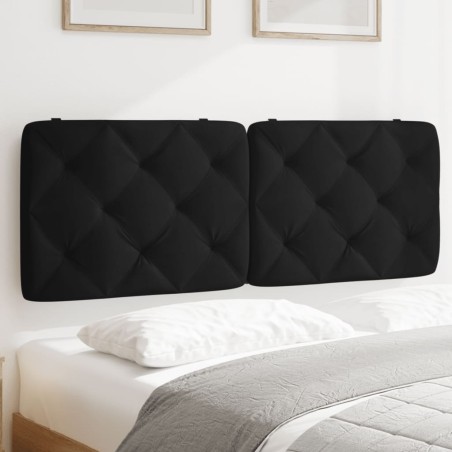 vidaXL Cabecero de cama acolchado terciopelo negro 140 cm