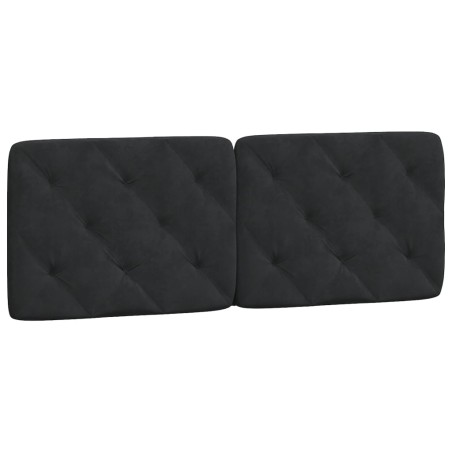 vidaXL Cabecero de cama acolchado terciopelo negro 140 cm