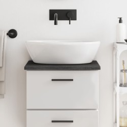 vidaXL Encimera de baño madera maciza tratada gris oscuro 40x30x2 cm