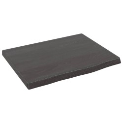 vidaXL Encimera de baño madera maciza tratada gris oscuro 40x30x2 cm