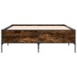 vidaXL Estructura cama madera ingeniería metal roble ahumado 120x190cm vidaXL Estructura cama madera ingeniería metal roble ahumado 120x190cm
