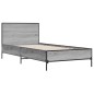 vidaXL Estructura cama madera ingeniería metal gris Sonoma 90x200 cm vidaXL Estructura cama madera ingeniería metal gris Sonoma 90x200 cm