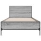vidaXL Estructura cama madera ingeniería metal gris Sonoma 90x200 cm vidaXL Estructura cama madera ingeniería metal gris Sonoma 90x200 cm