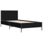 vidaXL Estructura de cama madera de ingeniería y metal negro 90x200 cm vidaXL Estructura de cama madera de ingeniería y metal negro 90x200 cm