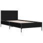 vidaXL Estructura de cama madera de ingeniería y metal negra 75x190 cm vidaXL Estructura de cama madera de ingeniería y metal negra 75x190 cm
