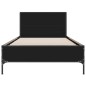 vidaXL Estructura de cama madera de ingeniería y metal negra 75x190 cm vidaXL Estructura de cama madera de ingeniería y metal negra 75x190 cm