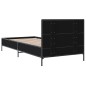 vidaXL Estructura de cama madera ingeniería y metal negro 100x200 cm vidaXL Estructura de cama madera ingeniería y metal negro 100x200 cm