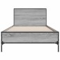 vidaXL Estructura cama madera ingeniería metal gris Sonoma 75x190 cm