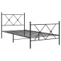 vidaXL Estructura de cama con cabecero y estribo metal negro 90x200 cm