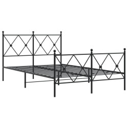 vidaXL Estructura de cama cabecero y estribo metal negro 120x200 cm