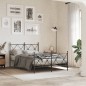 vidaXL Estructura de cama cabecero y estribo metal negro 120x200 cm vidaXL Estructura de cama cabecero y estribo metal negro 120x200 cm