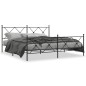 vidaXL Estructura de cama cabecero y estribo metal negro 180x200 cm