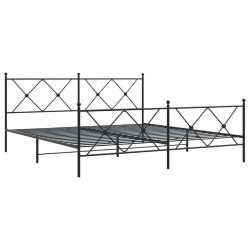 vidaXL Estructura de cama cabecero y estribo metal negro 180x200 cm