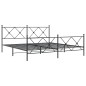 vidaXL Estructura de cama cabecero y estribo metal negro 180x200 cm