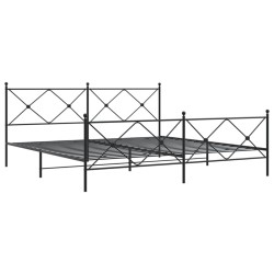 vidaXL Estructura de cama cabecero y estribo metal negro 193x203 cm