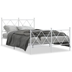 vidaXL Estructura cama metal con cabecero y estribo blanco 120x190 cm